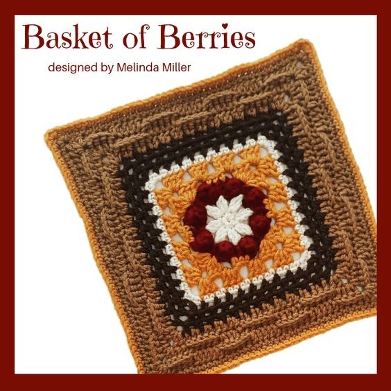 Crochet Basket of Berries Afghan Square - A Beautiful Pattern for Your Home Decor Crochet Basket of Berries Afghan Square - A Beautiful Pattern for Your Home Decor