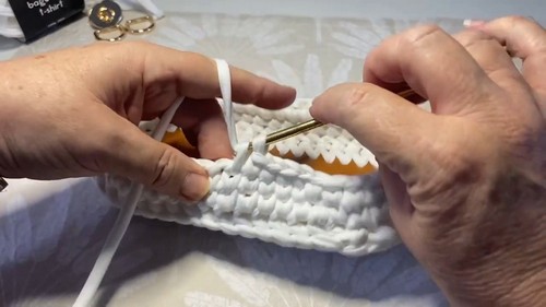 Crochet Fringe Clutch Purse With Pearl Button