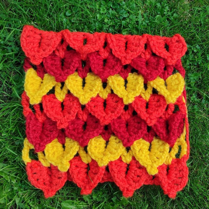 Crochet Crocodile Stitch For Thick Yarns