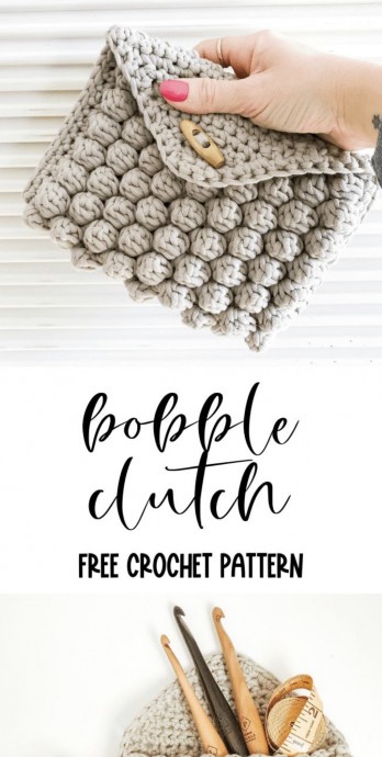 Crochet Bobble Clutch – Free Pattern