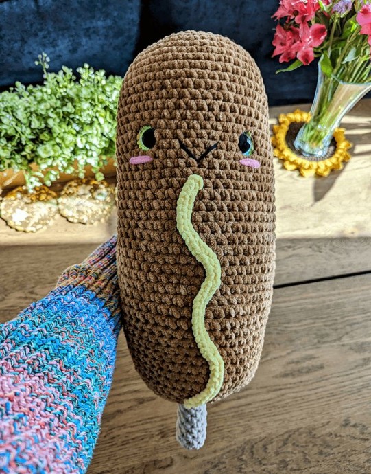 Crochet Jumbo Corn Dog Pattern - Create a Whimsical Fair Treat with Yarn