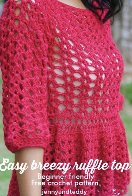 Easy Breezy Ruffle Top Free Crochet Pattern