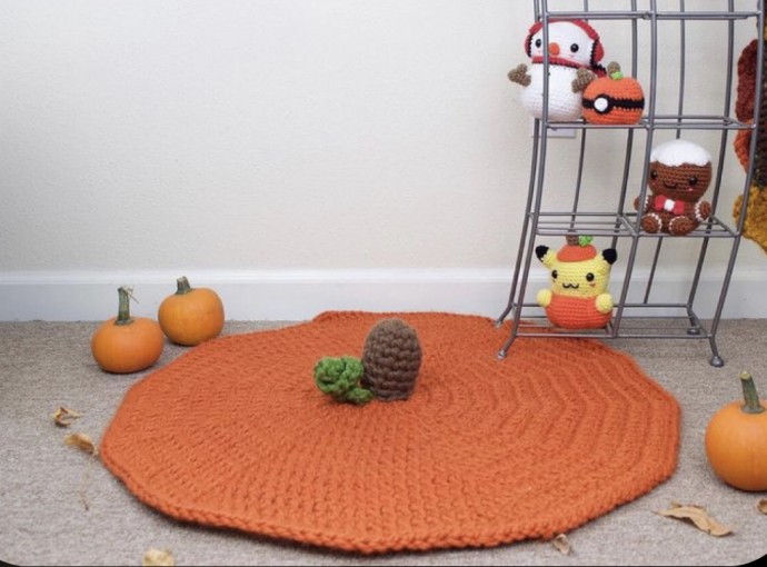 Crochet Pumpkin Rug