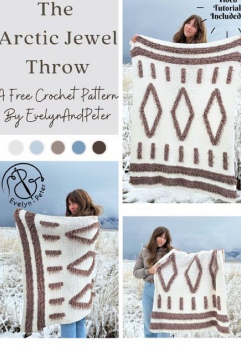Crochet Arctic Jewel Throw