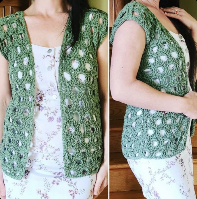 Crochet Ingreeny Summer Cardigan (Free Pattern)