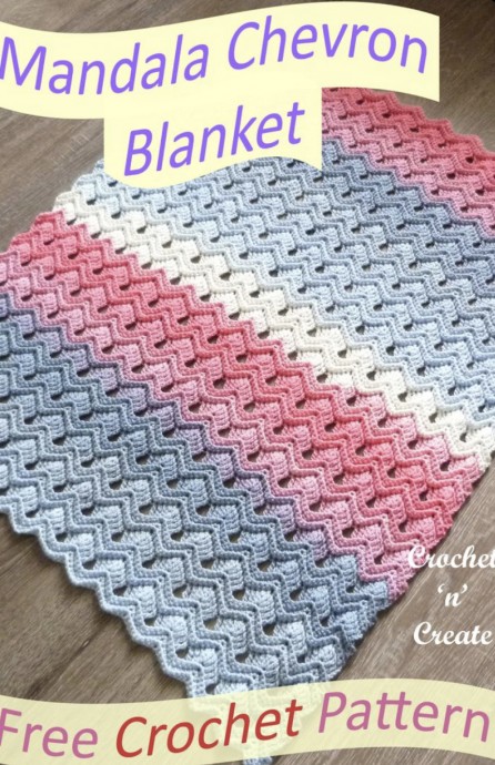 Mandala Chevron Crochet Blanket
