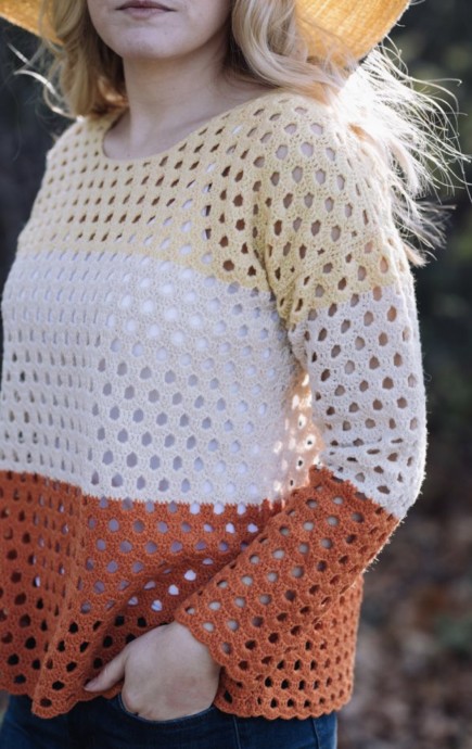Free Crochet Pattern: Striped Sunshine Sweater