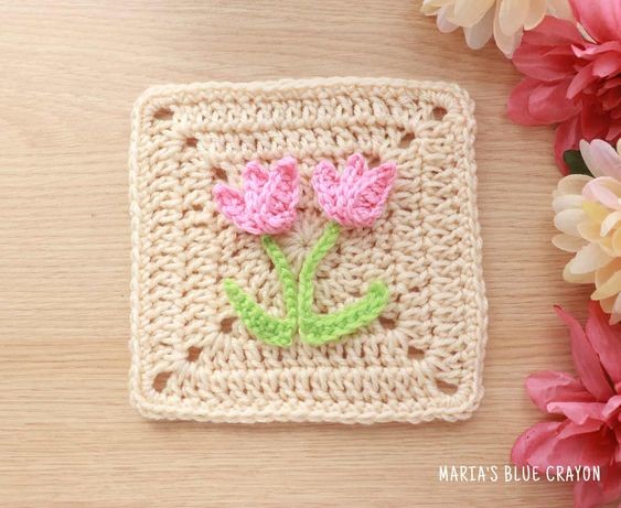 Crochet Tulip Applique