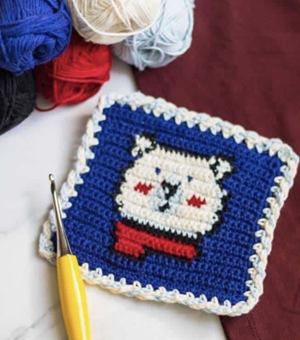 Crochet a Polar Bear Washcloth