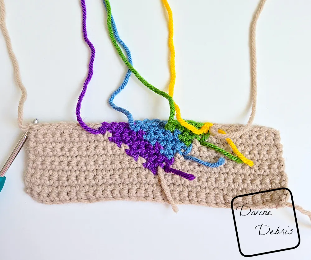 Crochet Rainbow Heart Coaster