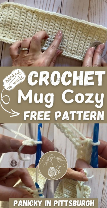 Crochet Mug Cozy With Loop And Button Closure