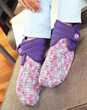 Create Cozy-Chic Crochet Heathered Harmony Cuff Slippers – Easy Instructions