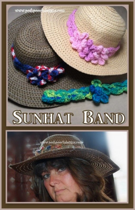 Create Your Own Stylish Crochet Sun Hat Band with Flower Embellishments