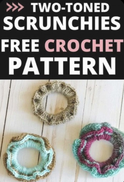 Free Two-Toned Scrunchie Crochet Pattern