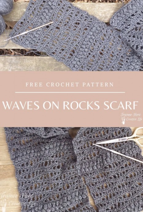 Create a Stunning Waves on Rocks Scarf with This Easy Crochet Pattern Create a Stunning Waves on Rocks Scarf with This Easy Crochet Pattern