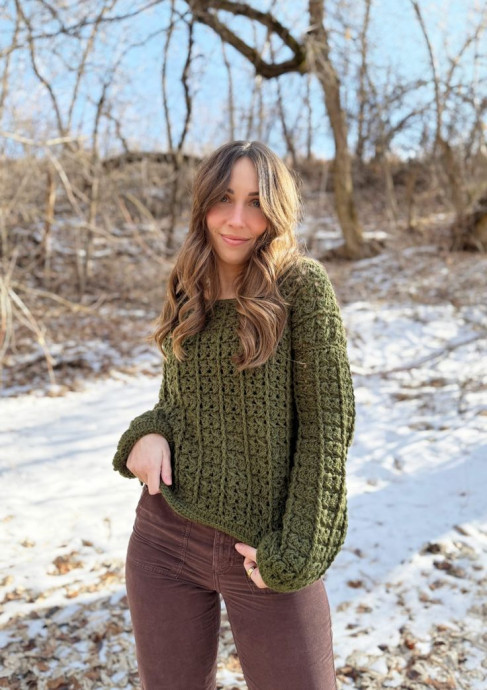 Crochet Pine Grove Pullover Pattern - Cozy and Stylish Handmade Sweater