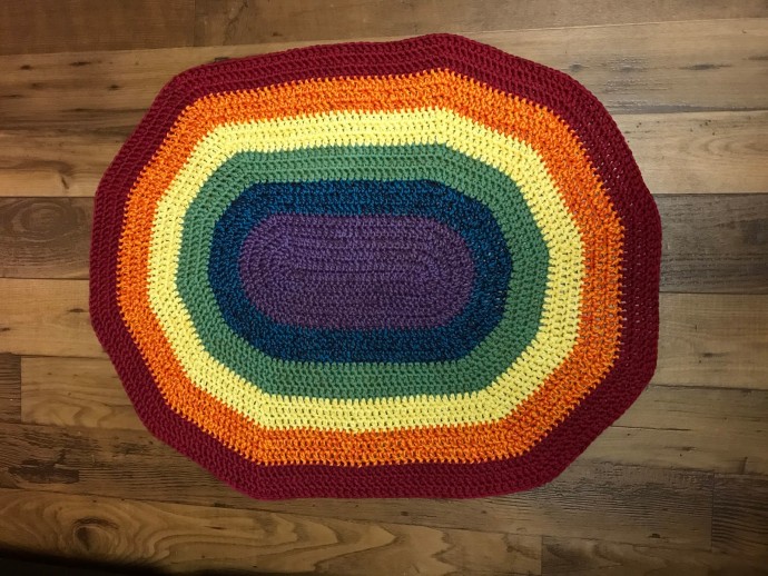 Crochet Rainbow Polygon Rug