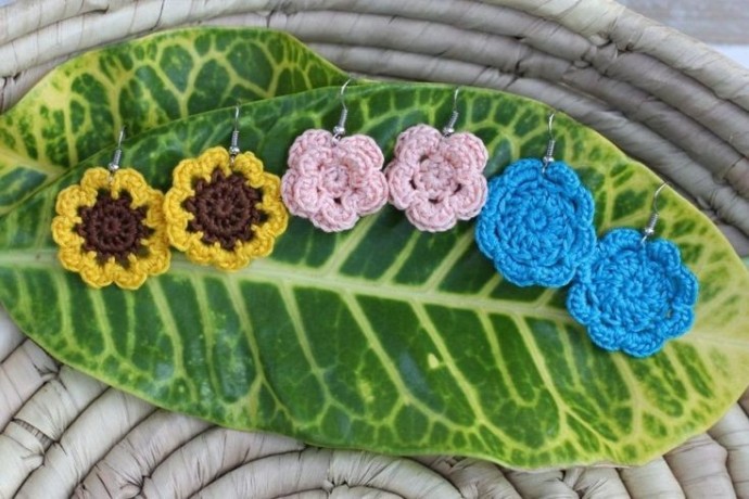 Unique Floral Crochet Earring