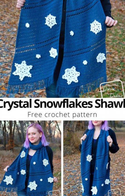 Crochet Crystal Snowflakes Shawl