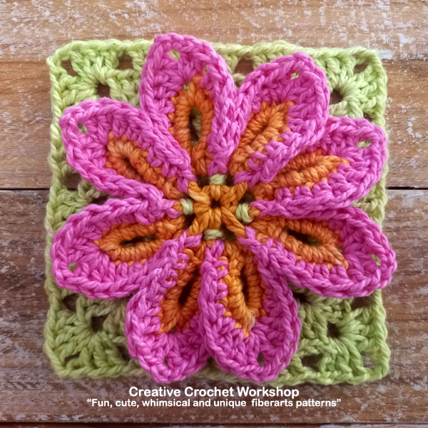 Crochet Hip Wild Flower Granny Square Pattern - Create Colorful and Cheerful Crochet Projects