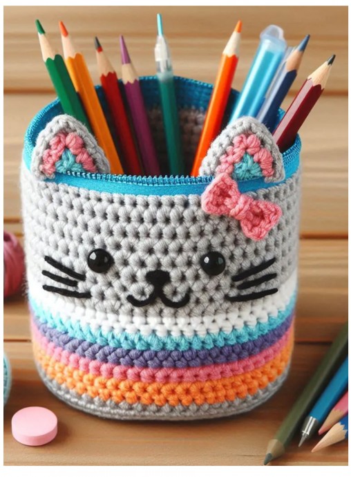 Create Your Own Adorable Crochet Cat Pencil Holder - A Fun DIY Guide for Cat Lovers Create Your Own Adorable Crochet Cat Pencil Holder - A Fun DIY Guide for Cat Lovers