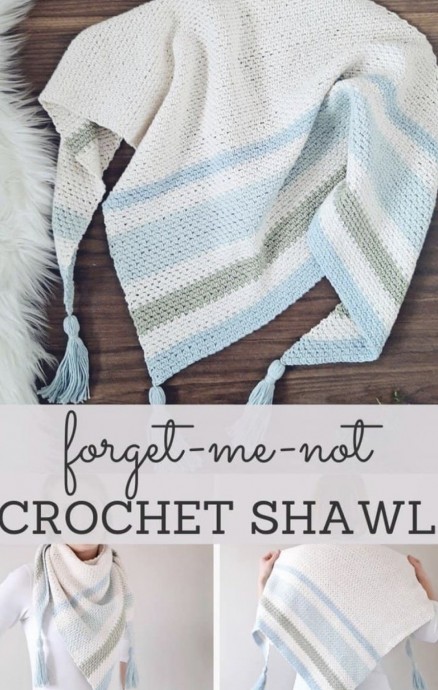 Crochet Forget Me Not Shawl