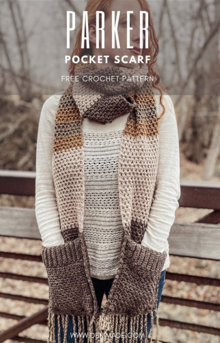 Crochet Parker Pocket Scarf (Free Pattern)