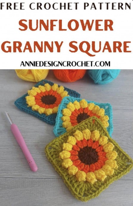 Create Beautiful Sunflower Granny Squares with Leftover Yarn in Just a Few Hours Create Beautiful Sunflower Granny Squares with Leftover Yarn in Just a Few Hours
