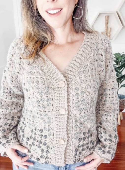 Crochet Granny Square Cardigan (Free Pattern)