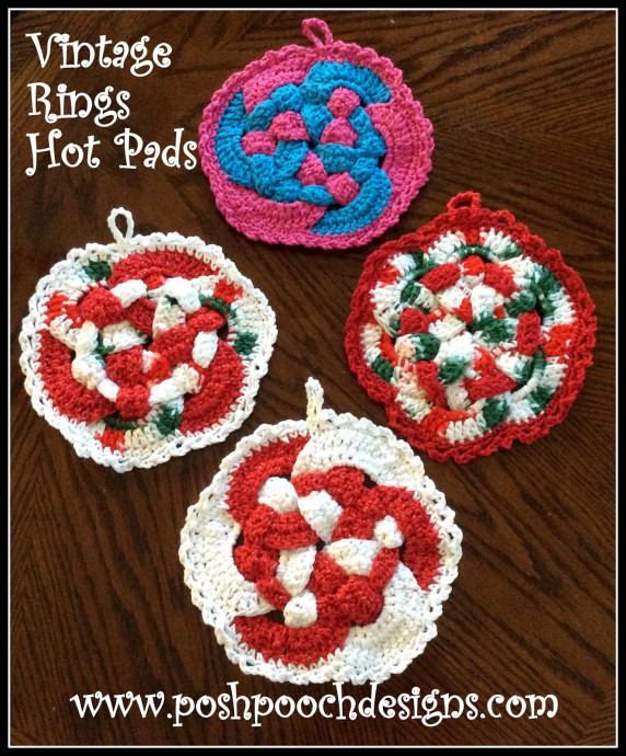 Crochet Vintage Rings Hot Pad