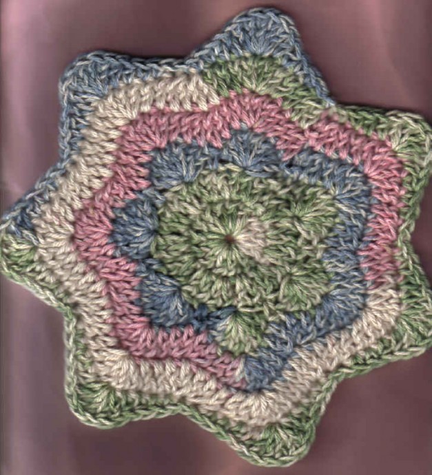 Crochet 7-Point Shell Ripple Dishcloth