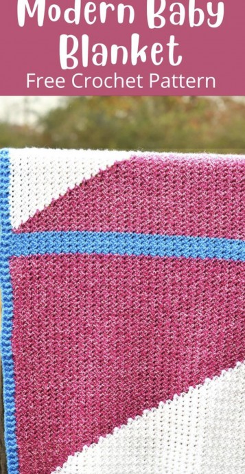 Crochet Modern Baby Blanket (Free Pattern)