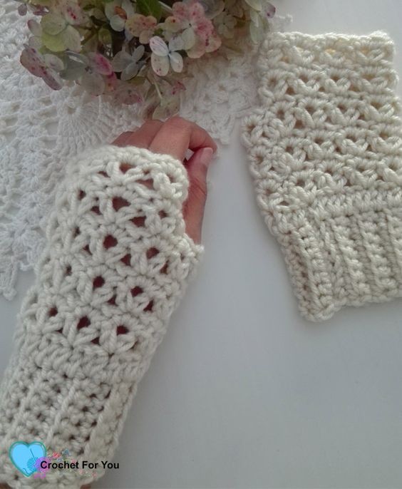 Crochet Winter Fingerless Gloves Free Pattern