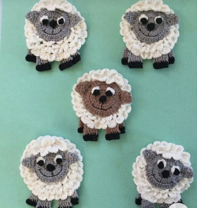 Cute Crochet Sheep Ornament