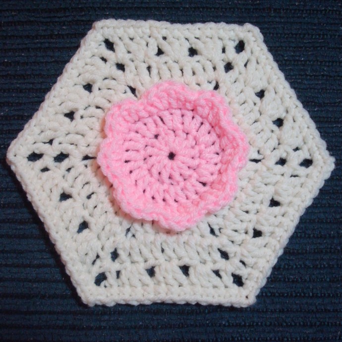 Crochet Flower Hexagon Square