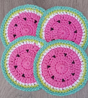 Create Charming Crochet Watermelon Coasters for Your Home Decor Create Charming Crochet Watermelon Coasters for Your Home Decor