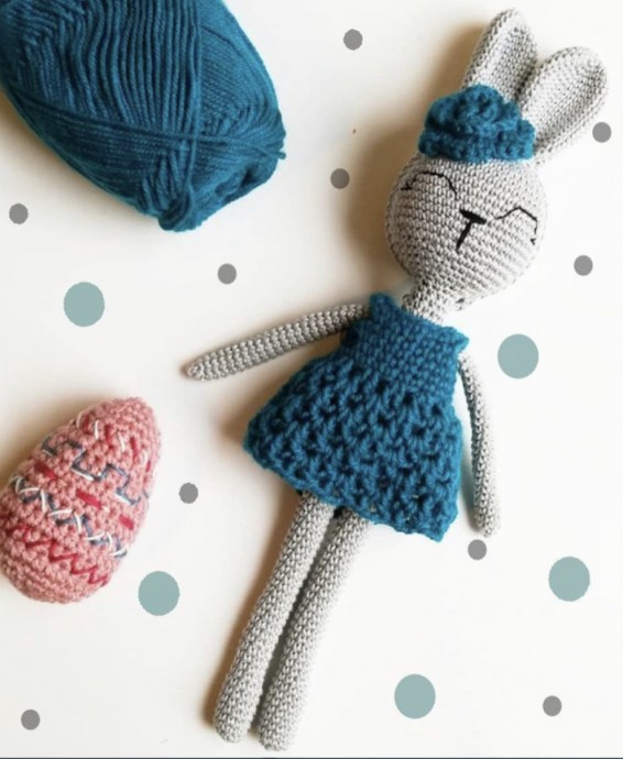 Crochet Blue Bunny