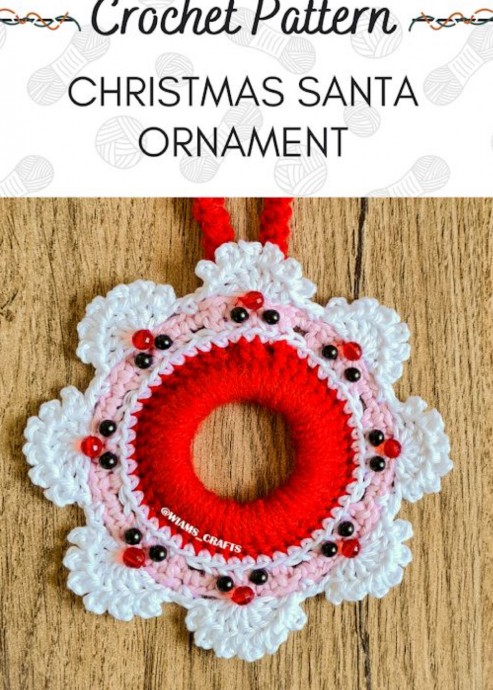 Crochet Christmas Santa Ornament (Free Pattern)