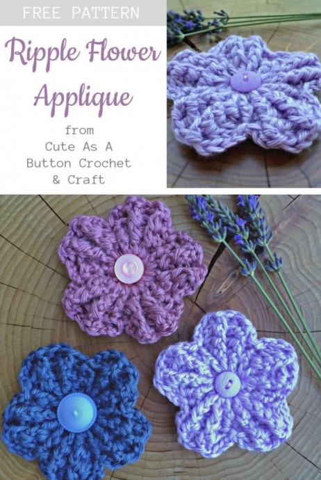 Free Crochet Pattern: Ripple Flower Applique