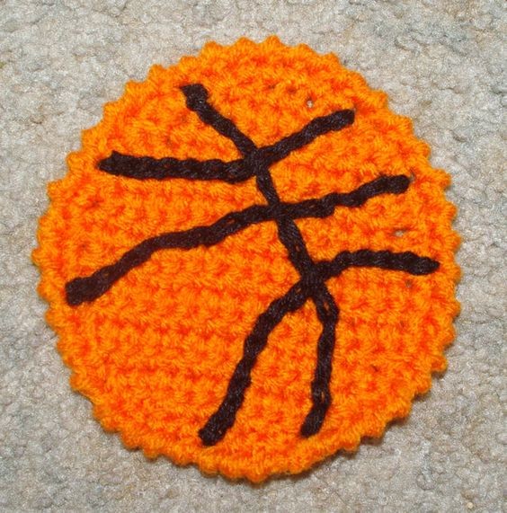 Crochet Basketball Coaster