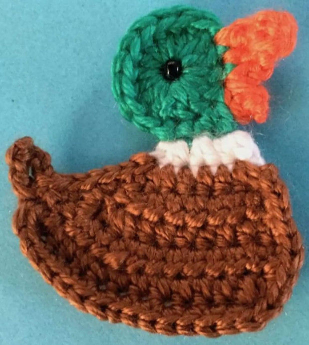 Create a Charming Crochet Mallard Duck Applique for Your Craft Projects