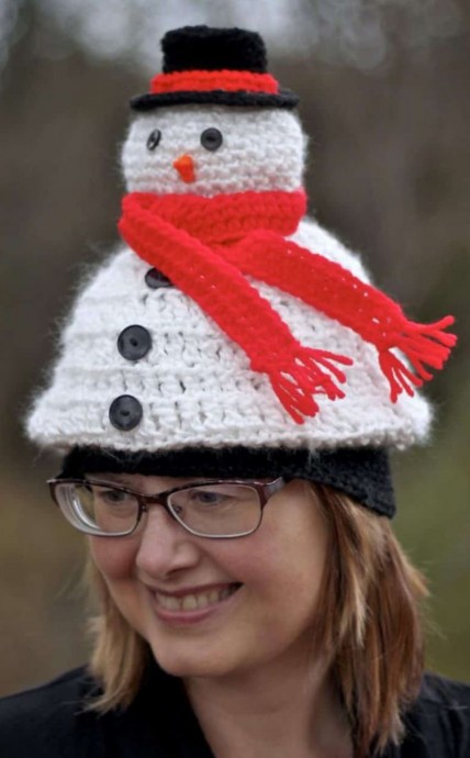 Crochet Snowman Hat (Free Pattern)