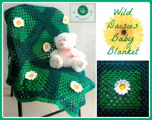 Crochet Wild Daisies Baby Blanket