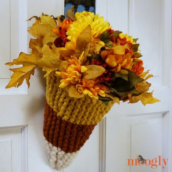 Create Your Own Crochet Candy Corn Door Basket for Festive Fall Decor Create Your Own Crochet Candy Corn Door Basket for Festive Fall Decor