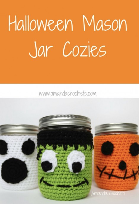 Enhance Your Halloween Decor with Charming Crochet Mason Jar Cozies Enhance Your Halloween Decor with Charming Crochet Mason Jar Cozies