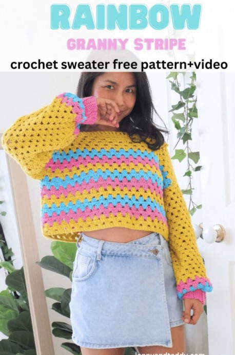 Rainbow Crochet Sweater Pattern