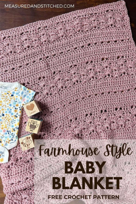 Create a Timeless Crochet Farmhouse Lace Baby Blanket with This Detailed Pattern