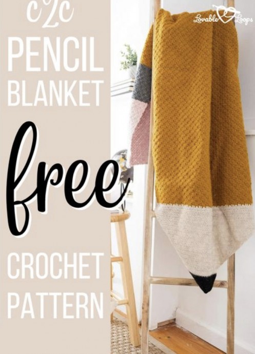 Crochet C2C Pencil Blanket