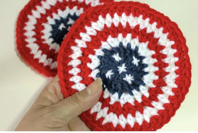 Patriotic Crochet Coasters