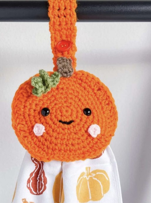 Crochet Pumpkin Towel Topper or Holder